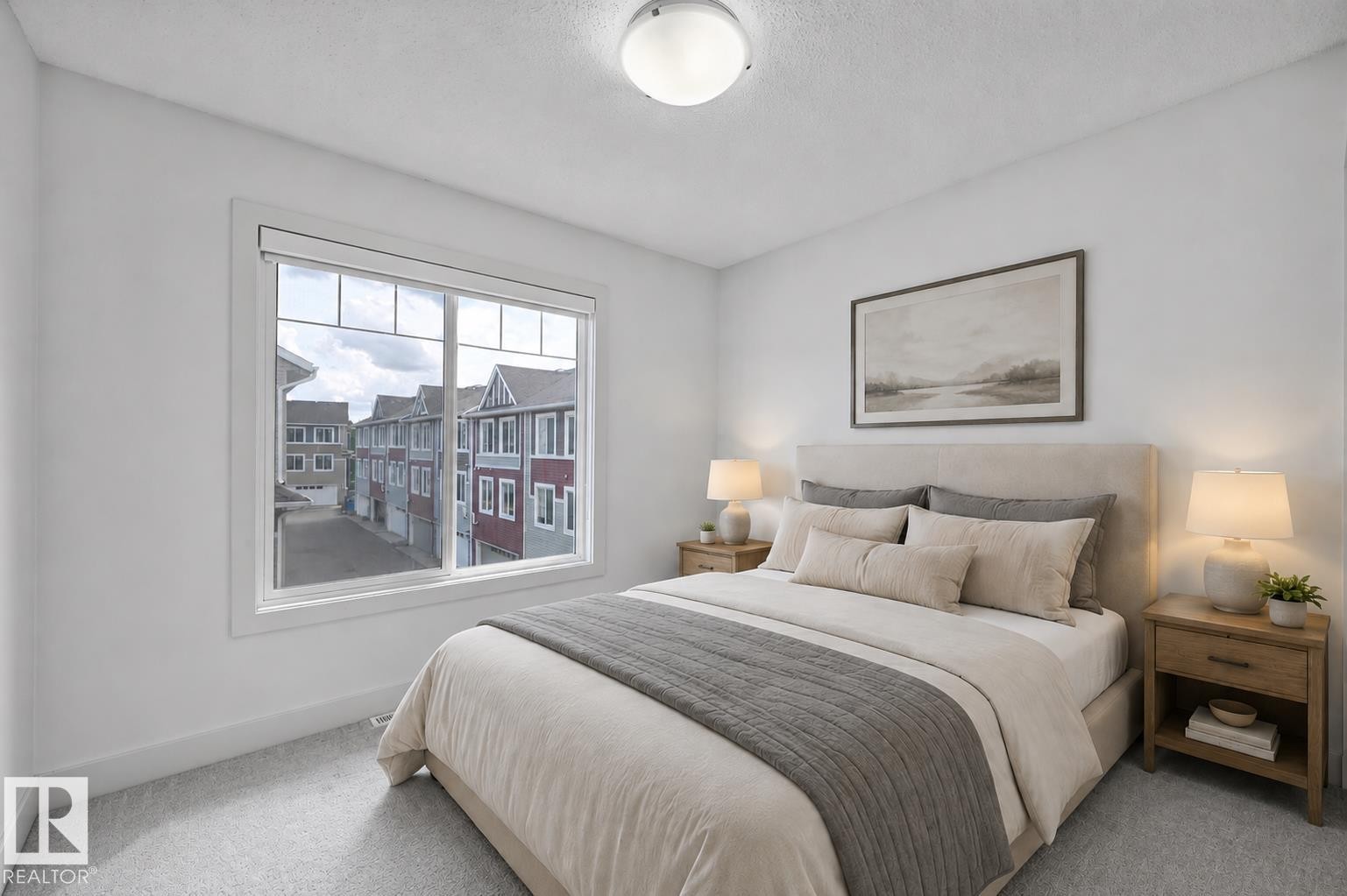 Virtually staged - 35 2922 Maple Way, Edmonton, AB - Indoor Photo Showing Bedroom