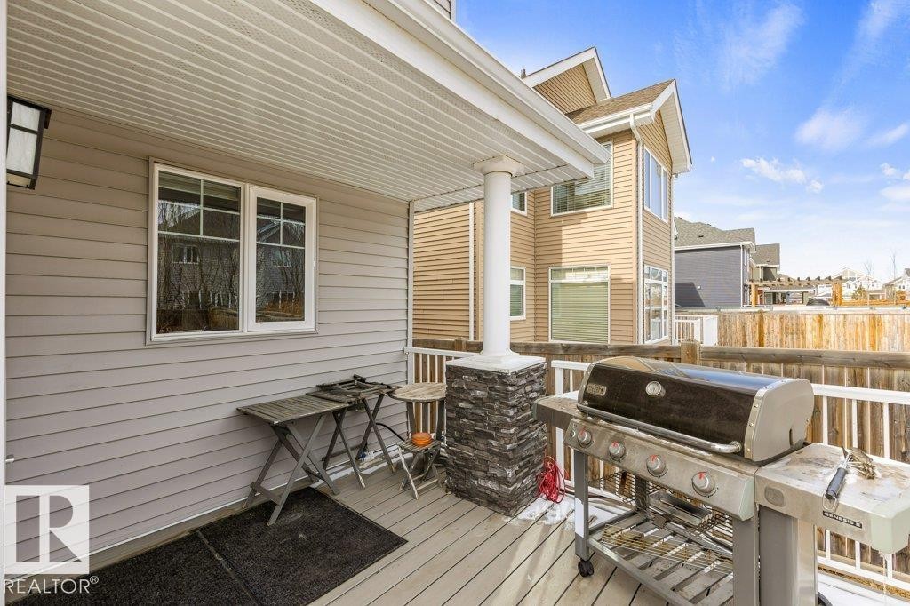 Composite Back Deck off Kitchen - 4476 Suzanna Crescent, Edmonton, AB - Outdoor With Deck Patio Veranda With Exterior