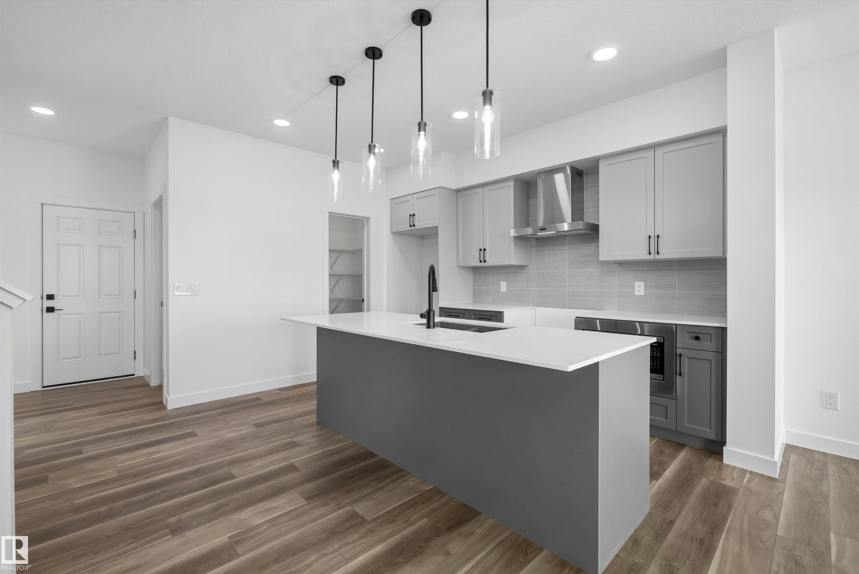 19111 20 Avenue, Edmonton, AB - Indoor Photo Showing Kitchen With Double Sink With Upgraded Kitchen