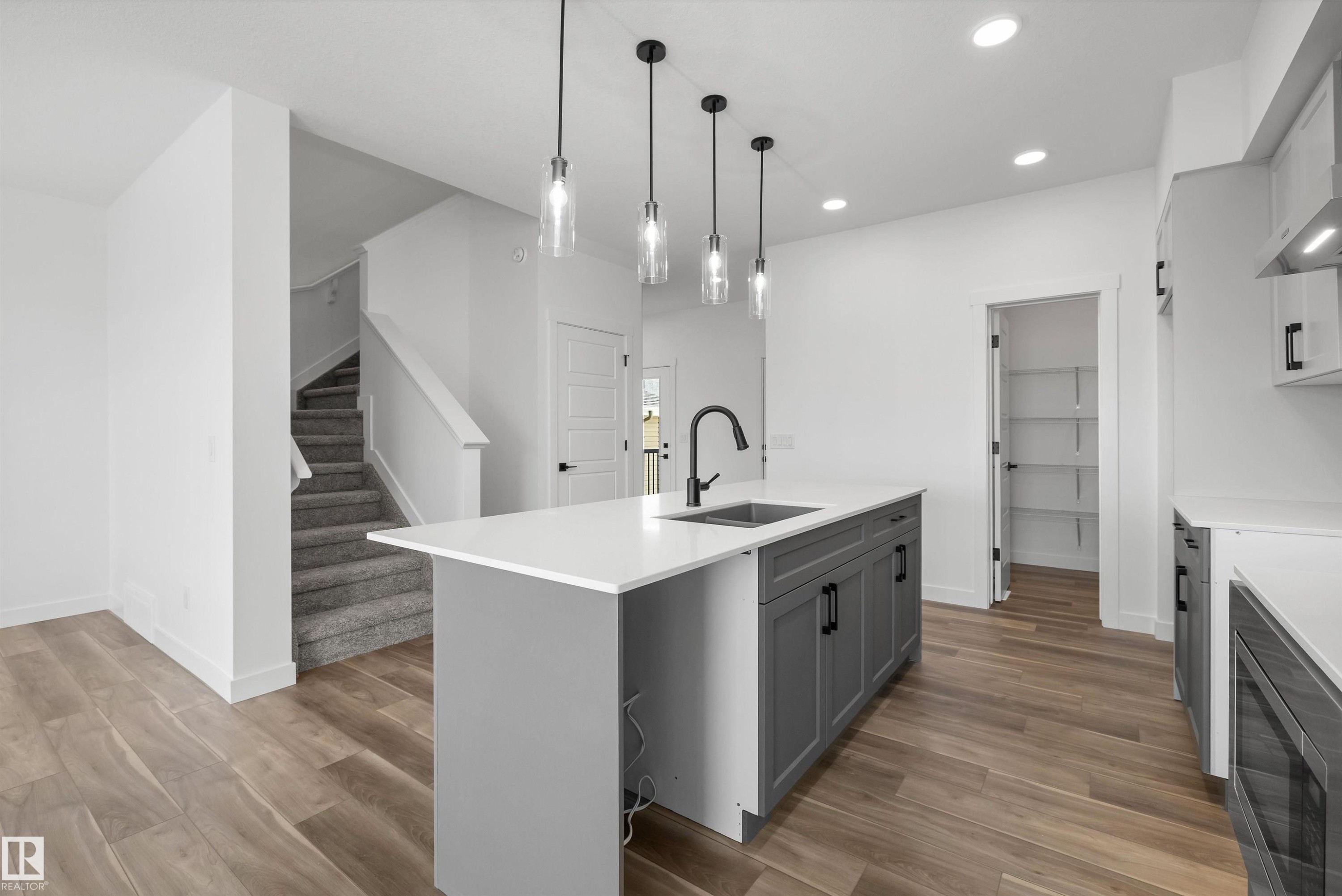 19111 20 Avenue, Edmonton, AB - Indoor Photo Showing Kitchen With Upgraded Kitchen