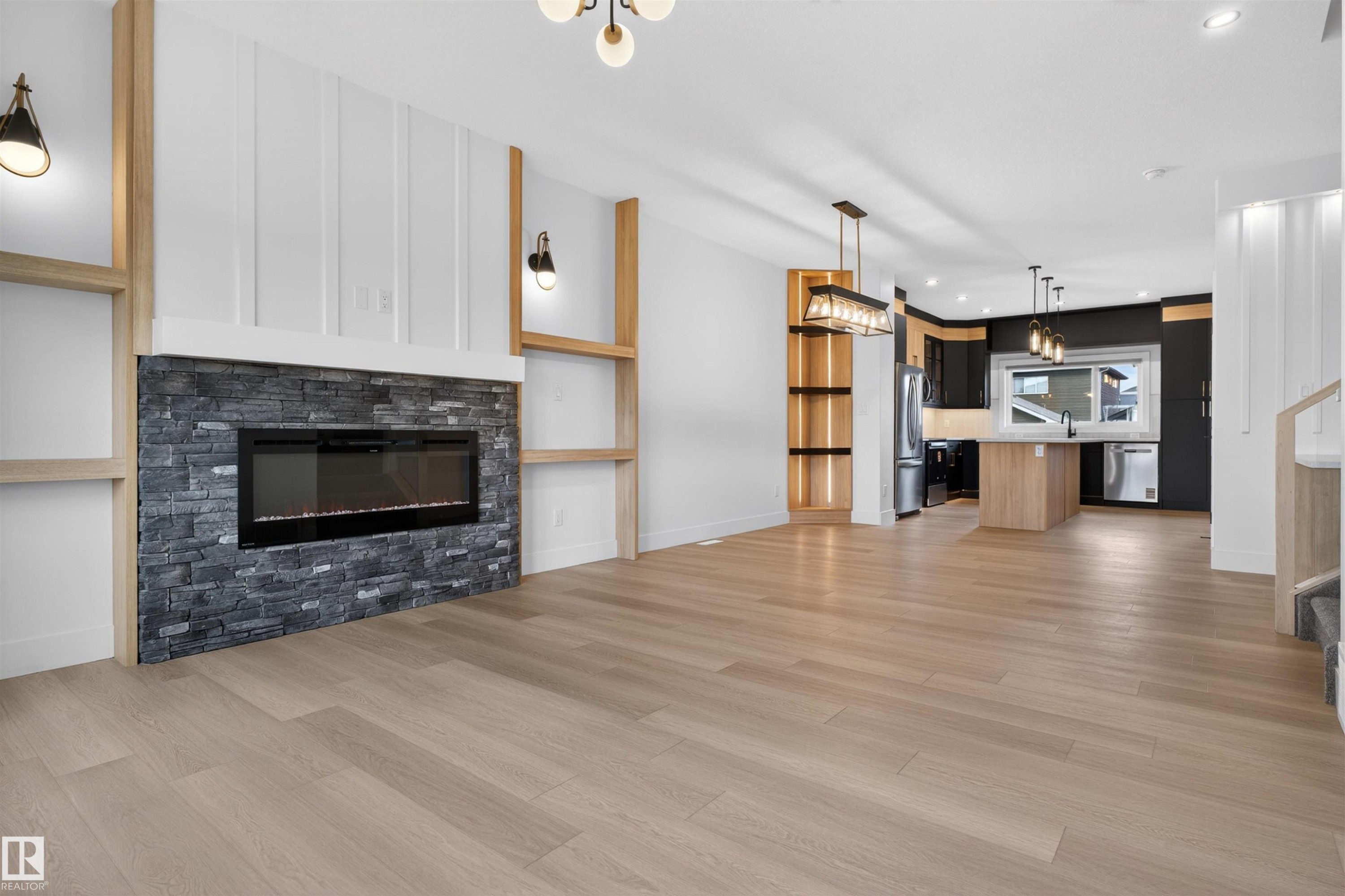 37 River Birch Way, St. Albert, AB - Indoor Photo Showing Living Room With Fireplace