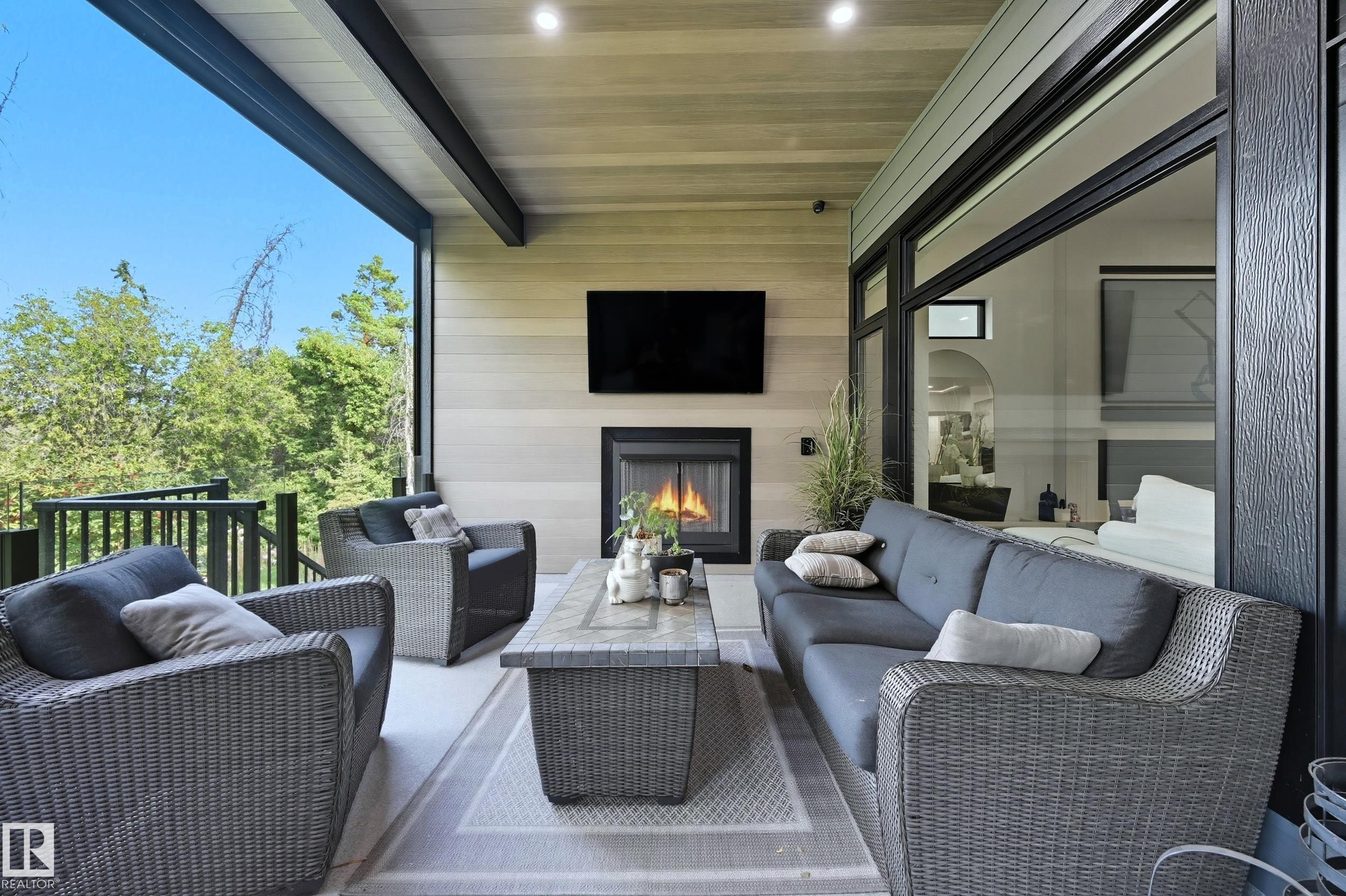 14312 92A Avenue, Edmonton, AB - With Fireplace With Deck Patio Veranda With Exterior