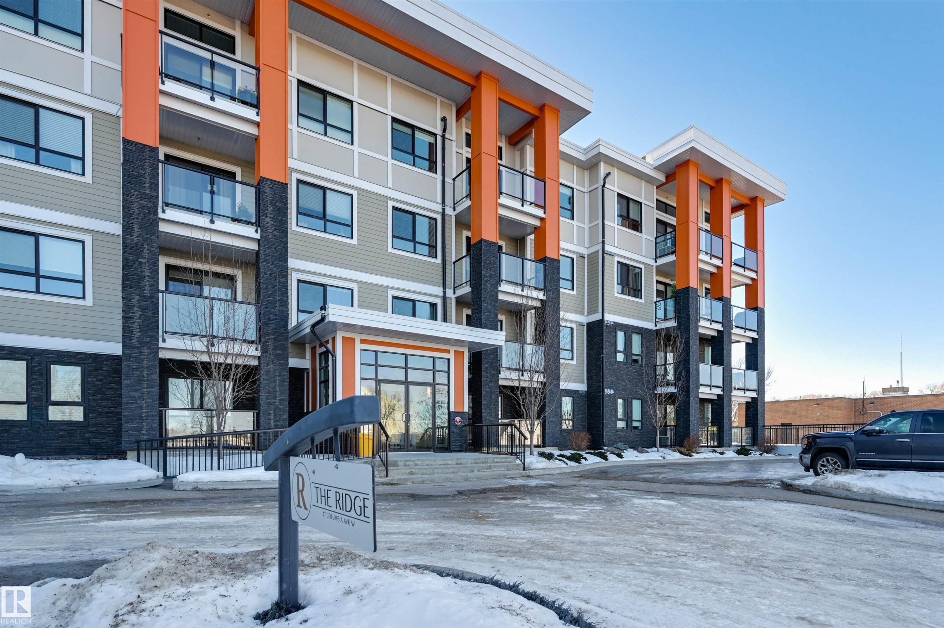 101 17 Columbia Avenue, Devon, AB - Outdoor With Facade