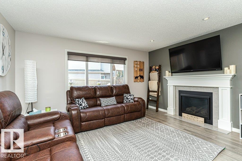 8727 Carson Way, Edmonton, AB - Indoor Photo Showing Living Room With Fireplace