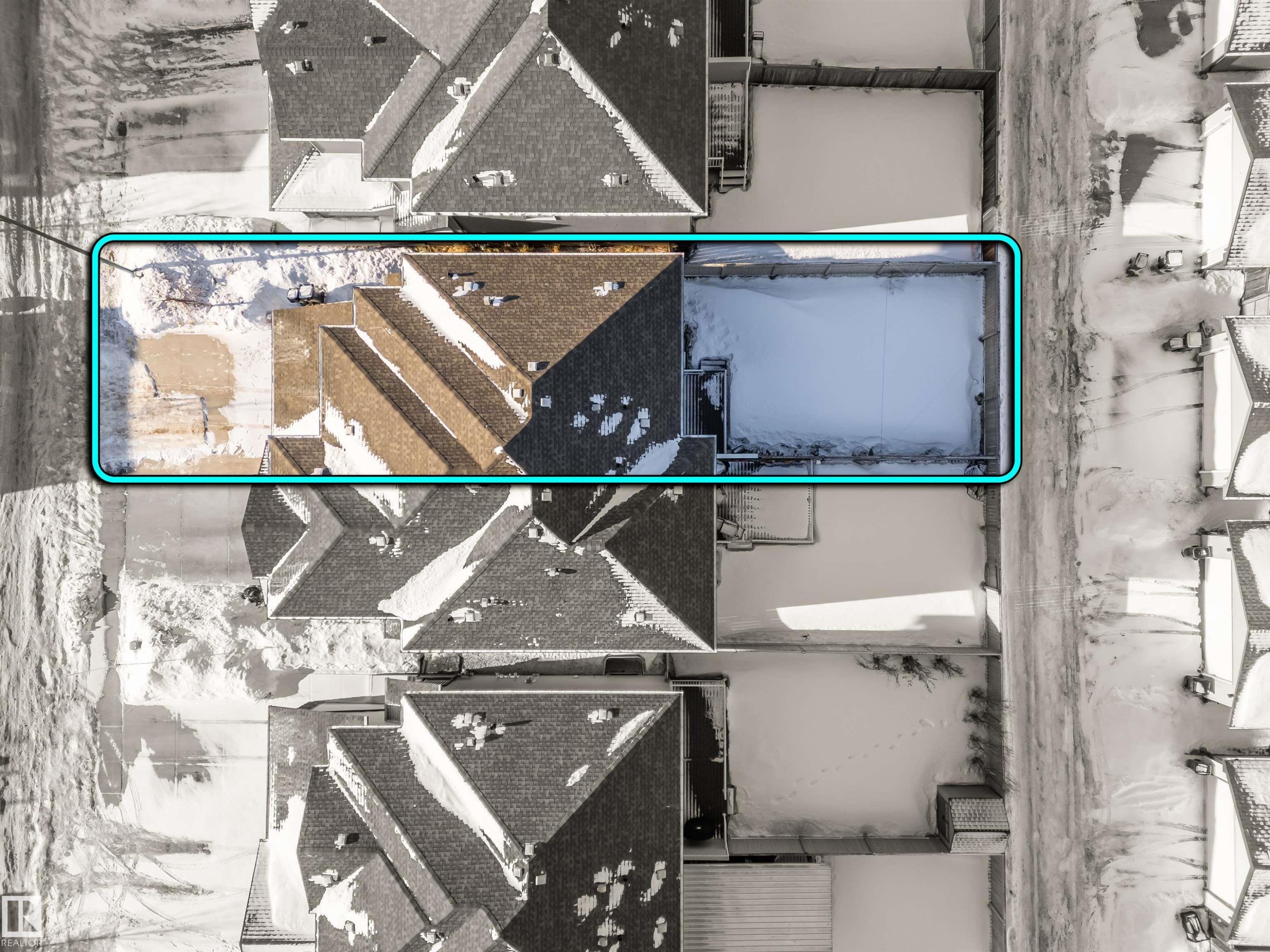 Aerial overview of property's location with property parcel outlined - 2526 19A Avenue Nw, Edmonton, AB - Other