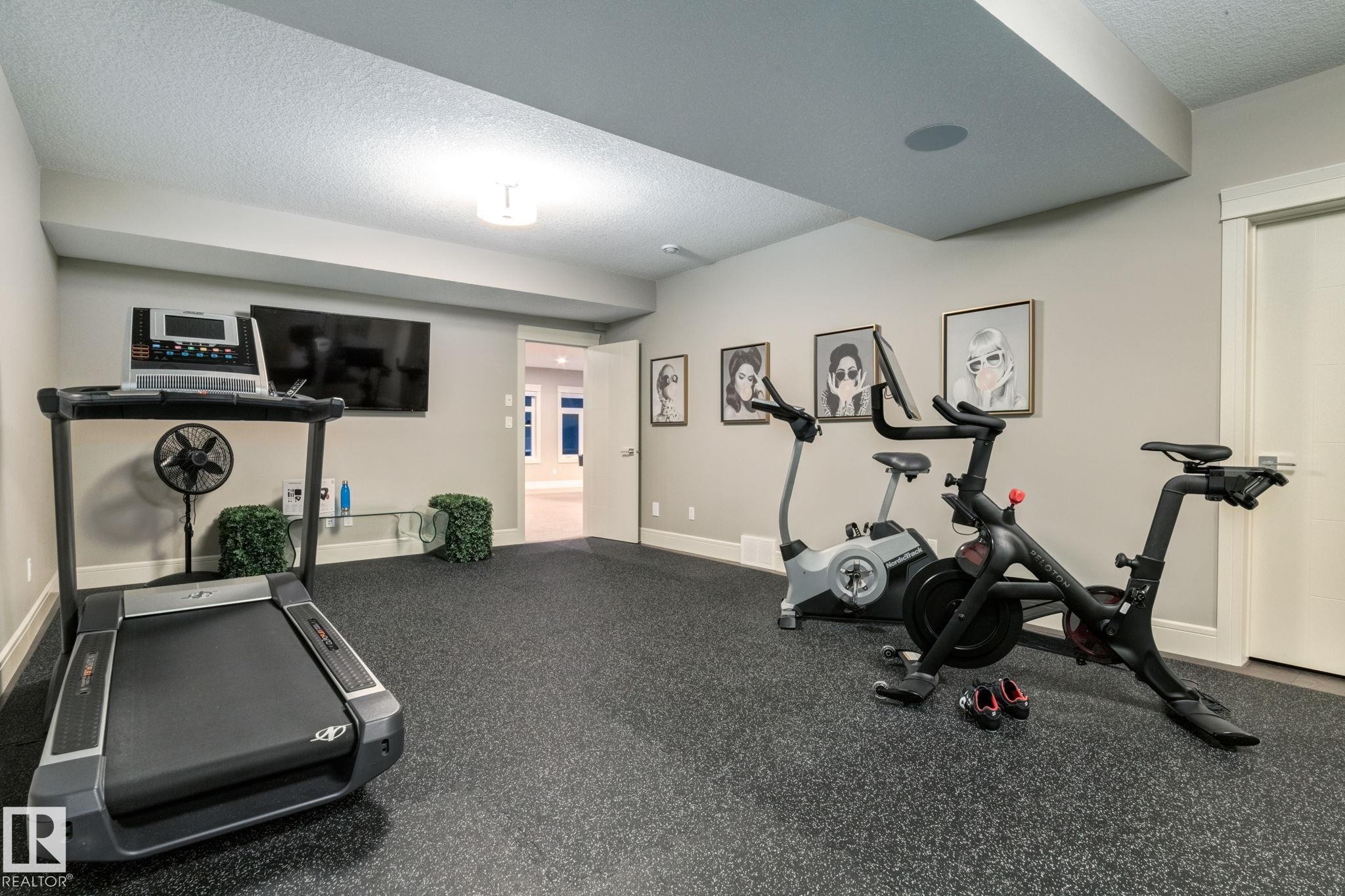 4096 Whispering River Drive Nw, Edmonton, AB - Indoor Photo Showing Gym Room