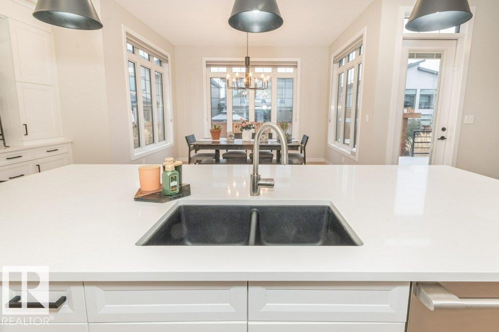 698 Howatt Drive Sw, Edmonton, AB - Indoor Photo Showing Kitchen With Double Sink