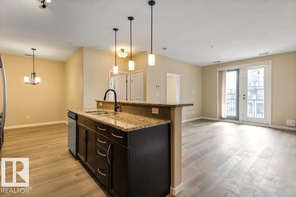 206 6083 Maynard Way, Edmonton, AB - Indoor Photo Showing Kitchen With Double Sink