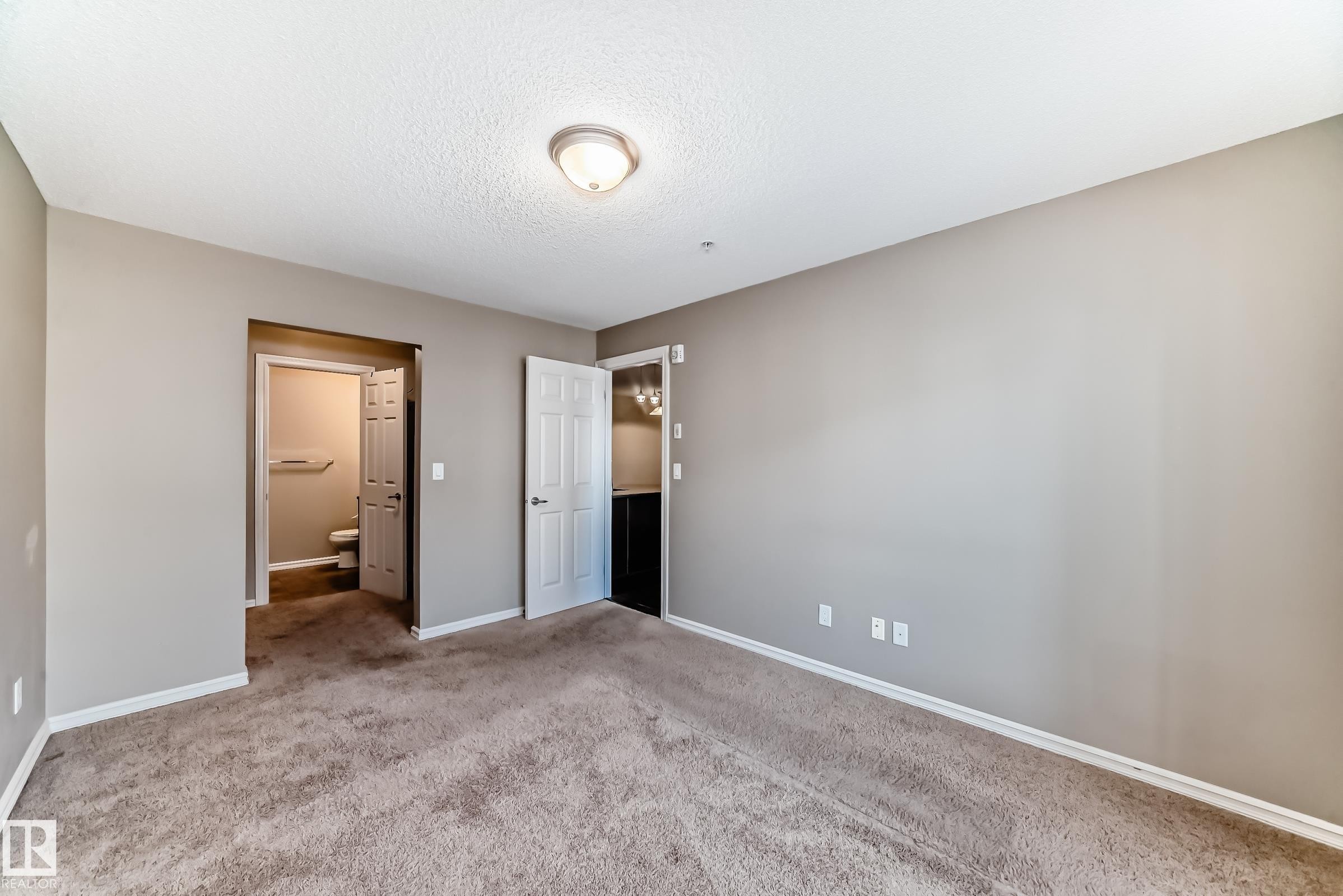 The room features light beige walls, carpet flooring, a ceiling-mounted light fixture, and white trim - 208 2204 44 Ave, Edmonton, AB - Indoor Photo Showing Other Room