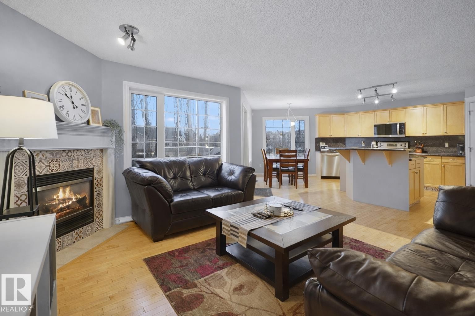 580 Glenwright Crescent, Edmonton, AB - Indoor Photo Showing Living Room With Fireplace