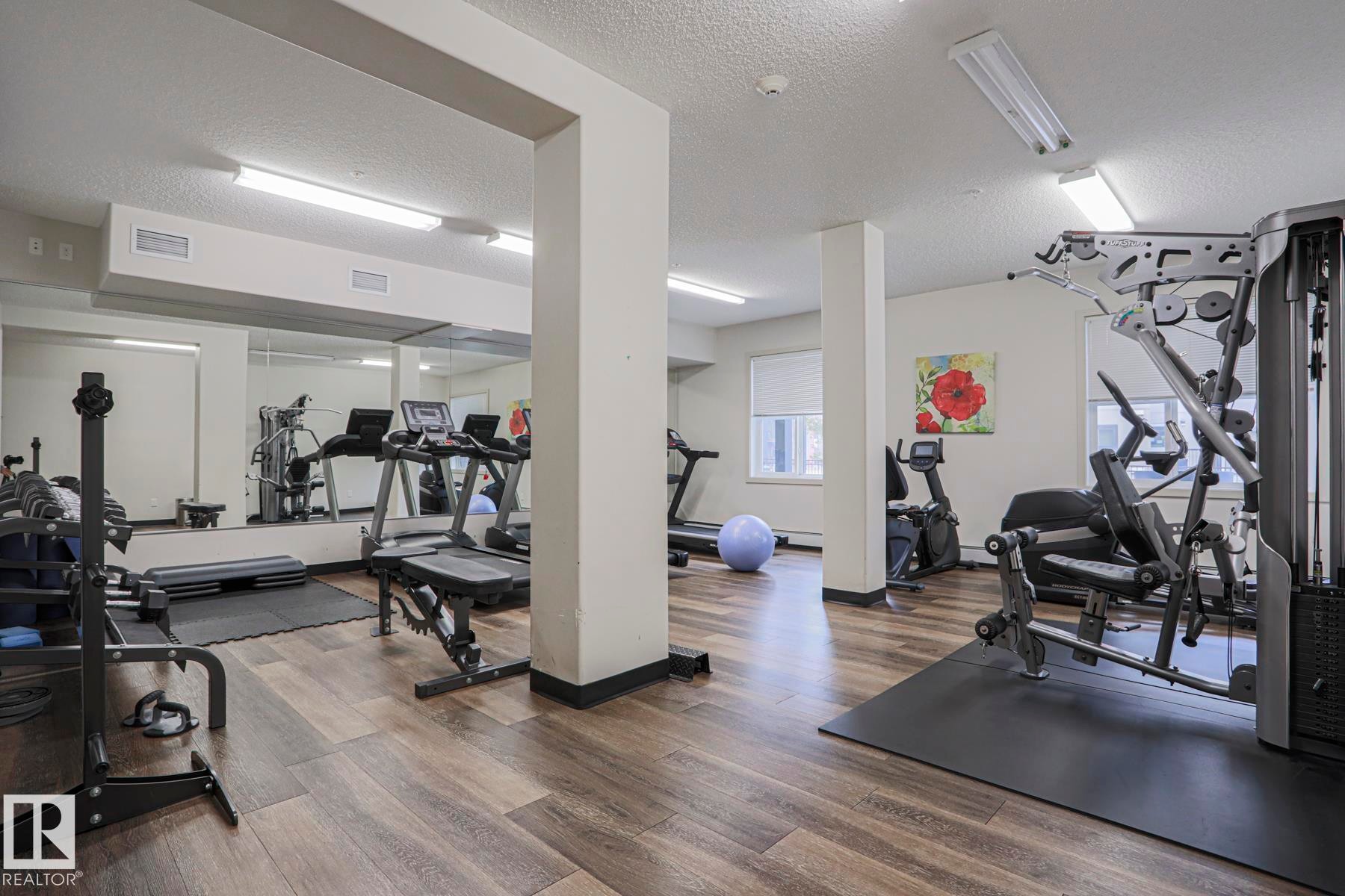 212 320 Ambleside Link, Edmonton, AB - Indoor Photo Showing Gym Room