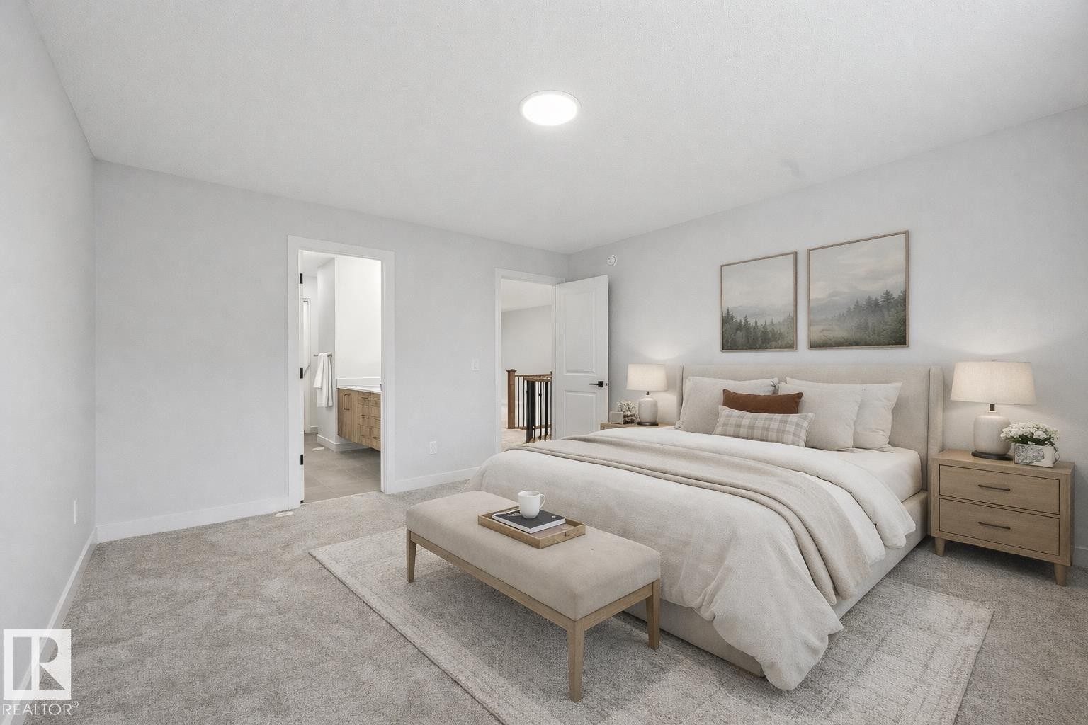 Virtually staged - 3230 Dixon Way, Edmonton, AB - Indoor Photo Showing Bedroom