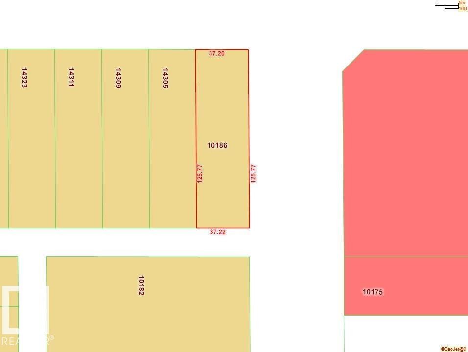 Cadastral Map. Illustrating property boundaries and parcel numbers with dimensions - 10186 143 Street, Edmonton, AB - Other