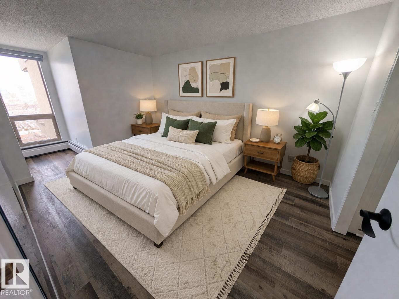 Virtually Staged - 1307 10149 Saskatchewan Drive, Edmonton, AB - Indoor Photo Showing Bedroom