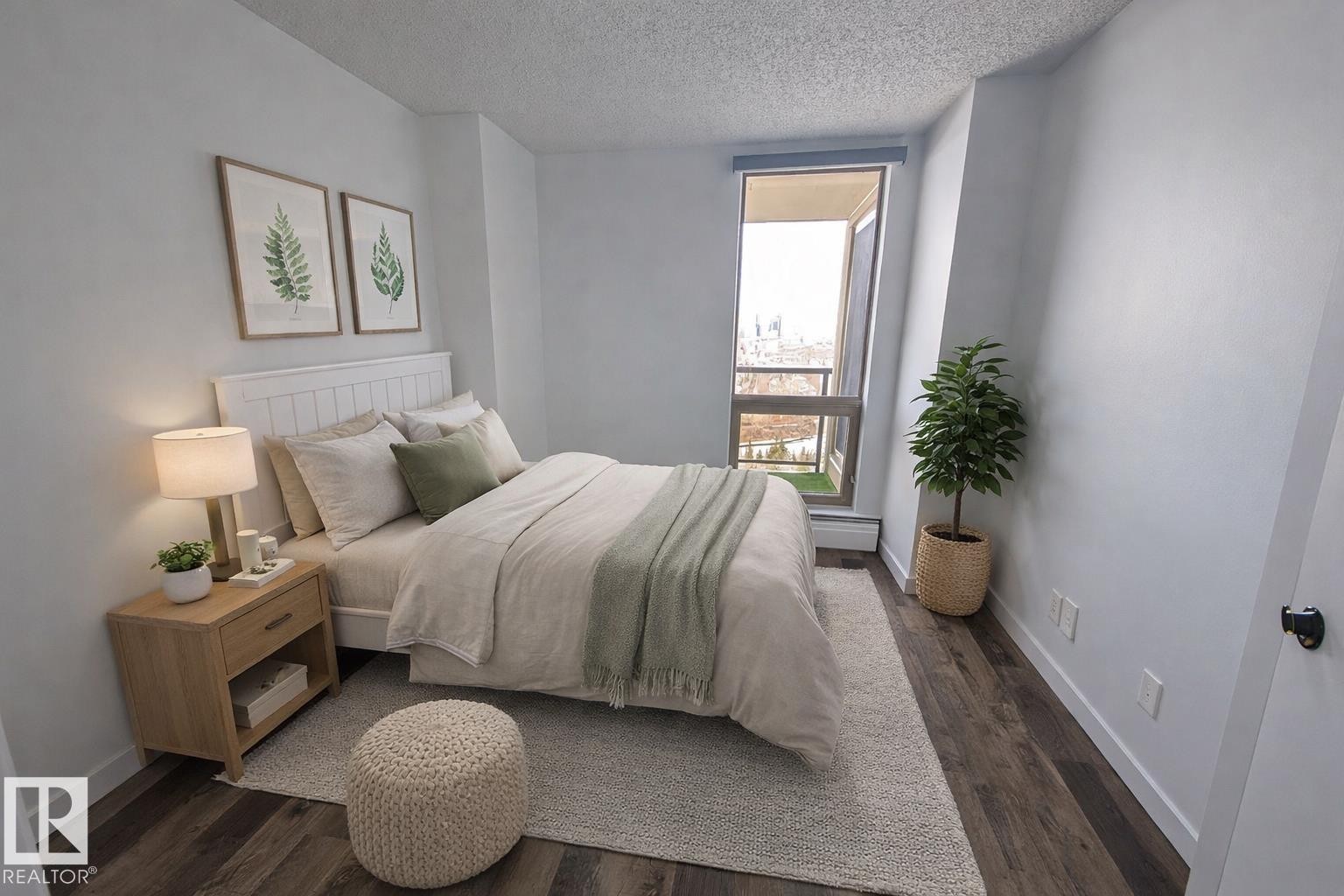 Virtually Staged - 1307 10149 Saskatchewan Drive, Edmonton, AB - Indoor Photo Showing Bedroom
