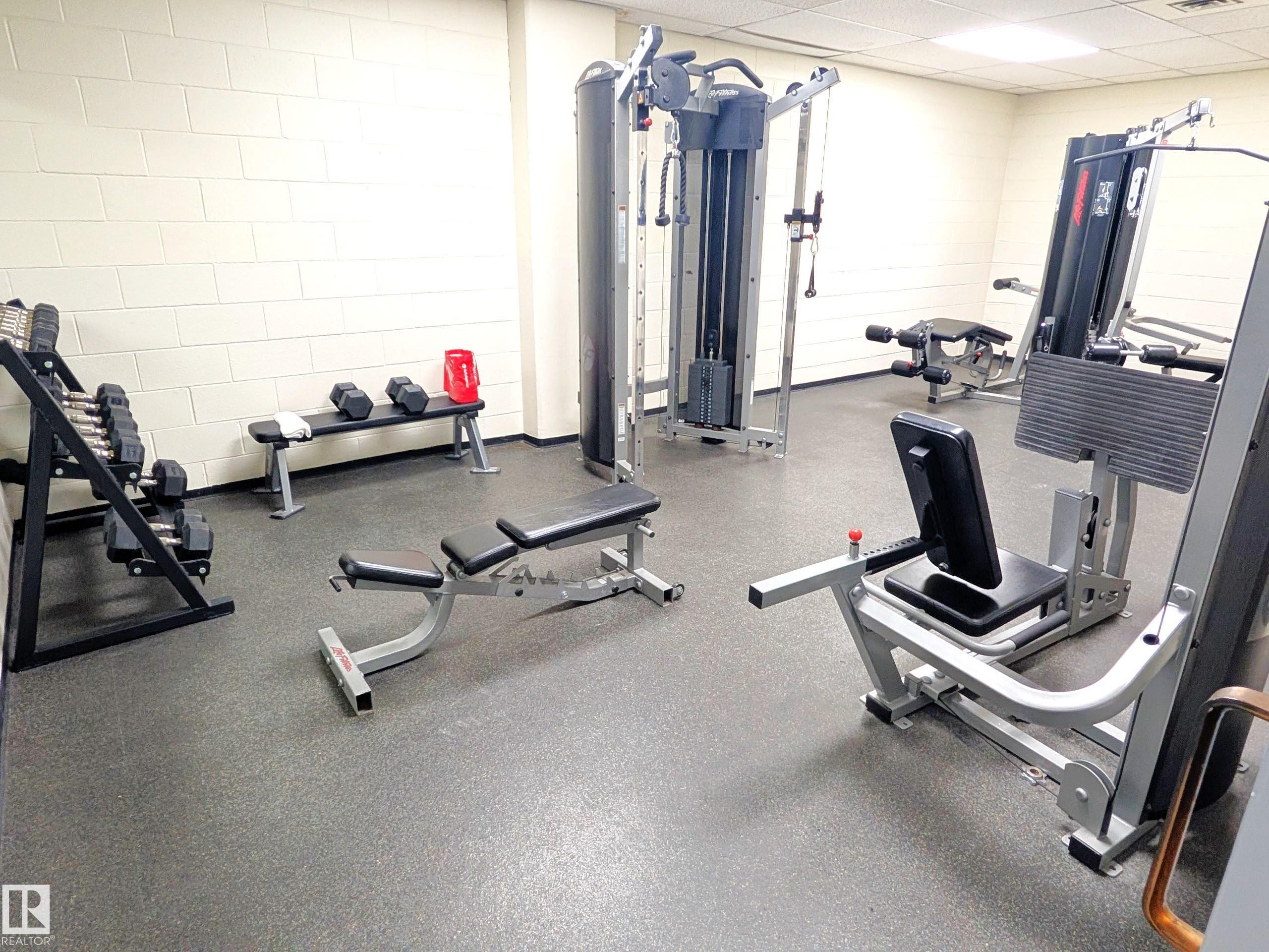 1307 10149 Saskatchewan Drive, Edmonton, AB - Indoor Photo Showing Gym Room