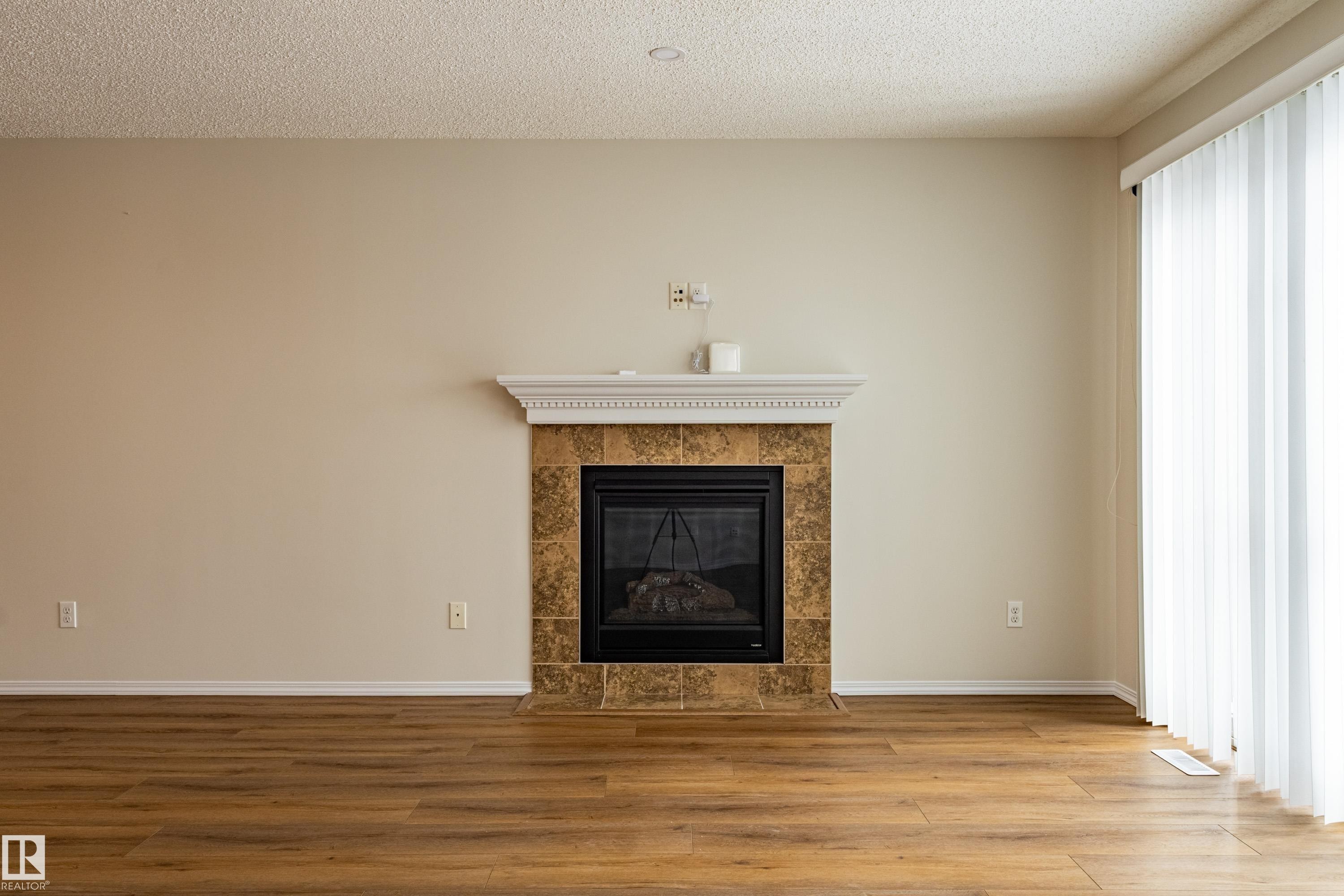 21326 61 Avenue, Edmonton, AB - Indoor Photo Showing Living Room With Fireplace