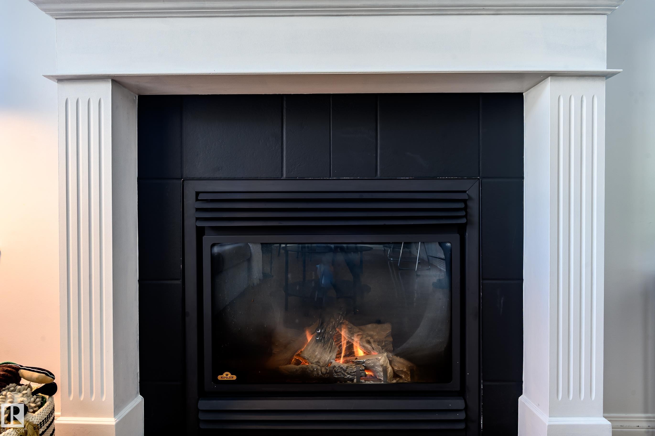1 30 Levasseur Road, St. Albert, AB - Indoor Photo Showing Living Room With Fireplace