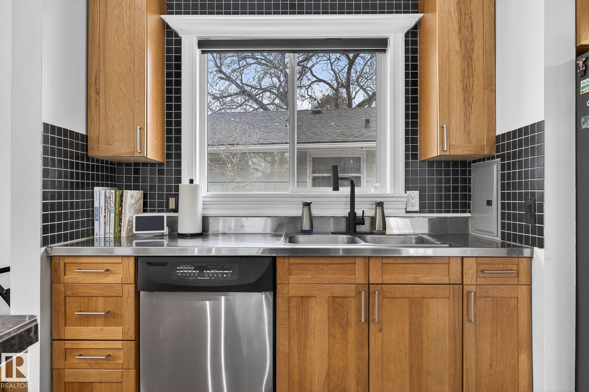 10704 130 Street, Edmonton, AB - Indoor Photo Showing Kitchen With Double Sink