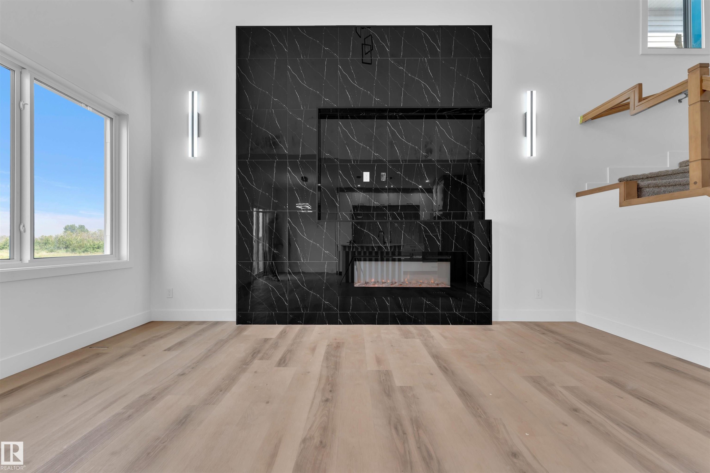 1908 155 Avenue, Edmonton, AB - Indoor Photo Showing Other Room With Fireplace