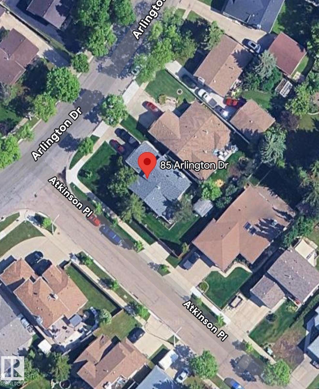 Aerial Map. Depicting the property location and surrounding streets - 85 Arlington Drive, St. Albert, AB - Other