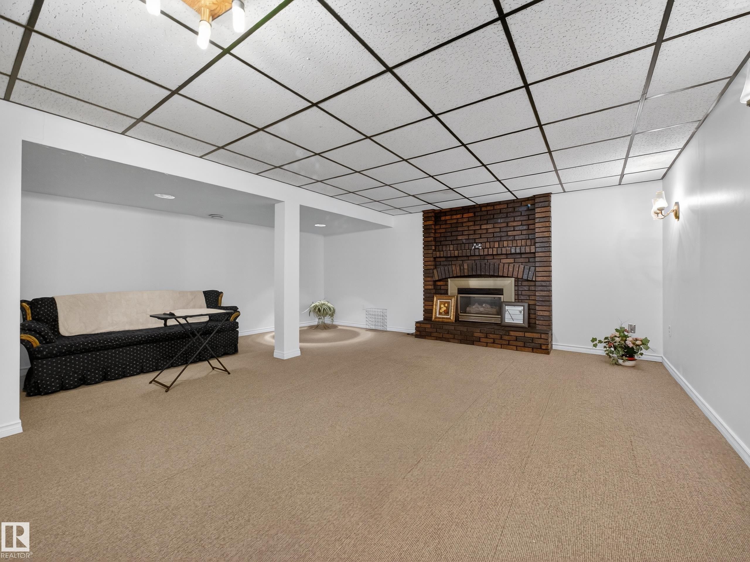8906 83 Avenue, Edmonton, AB - Indoor Photo Showing Other Room With Fireplace
