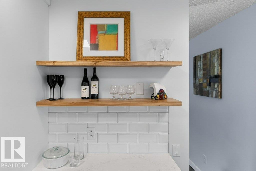 two wooden decorative floating shelves - 91 Hearthstone, Edmonton, AB - Indoor