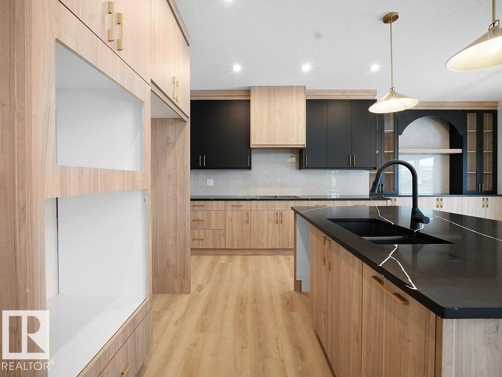 3282 Chernowski Way, Edmonton, AB - Indoor Photo Showing Kitchen With Double Sink With Upgraded Kitchen