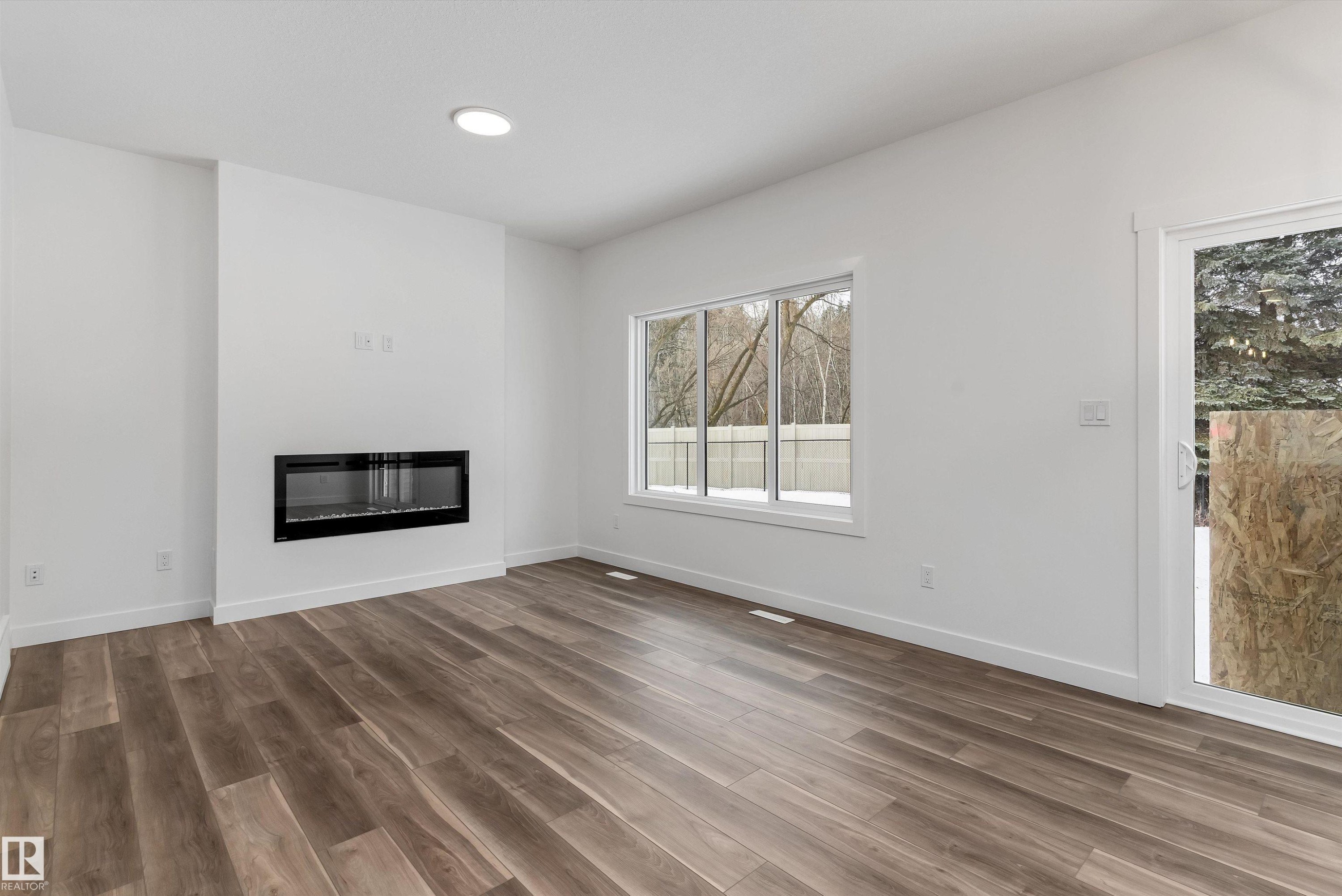 4236 208 Street, Edmonton, AB - Indoor Photo Showing Living Room With Fireplace