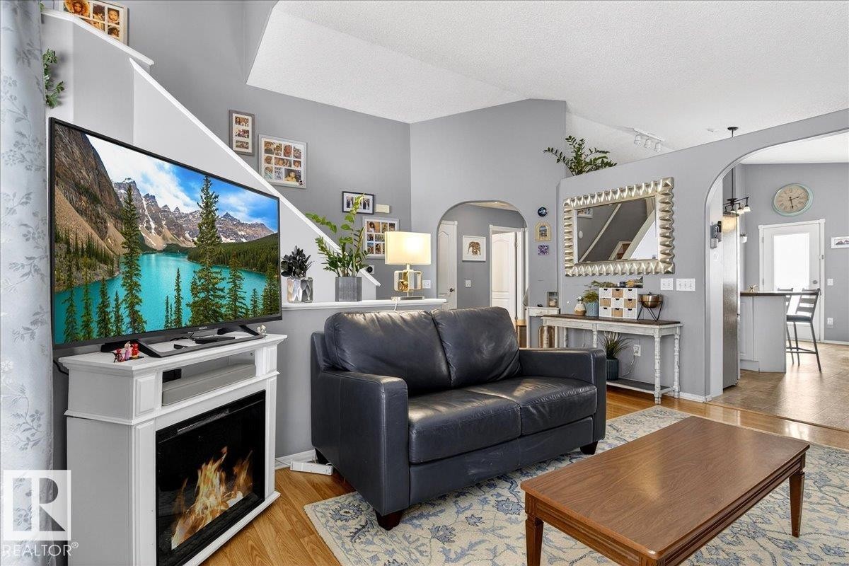83 Hamilton Crescent, St. Albert, AB - Indoor Photo Showing Living Room With Fireplace
