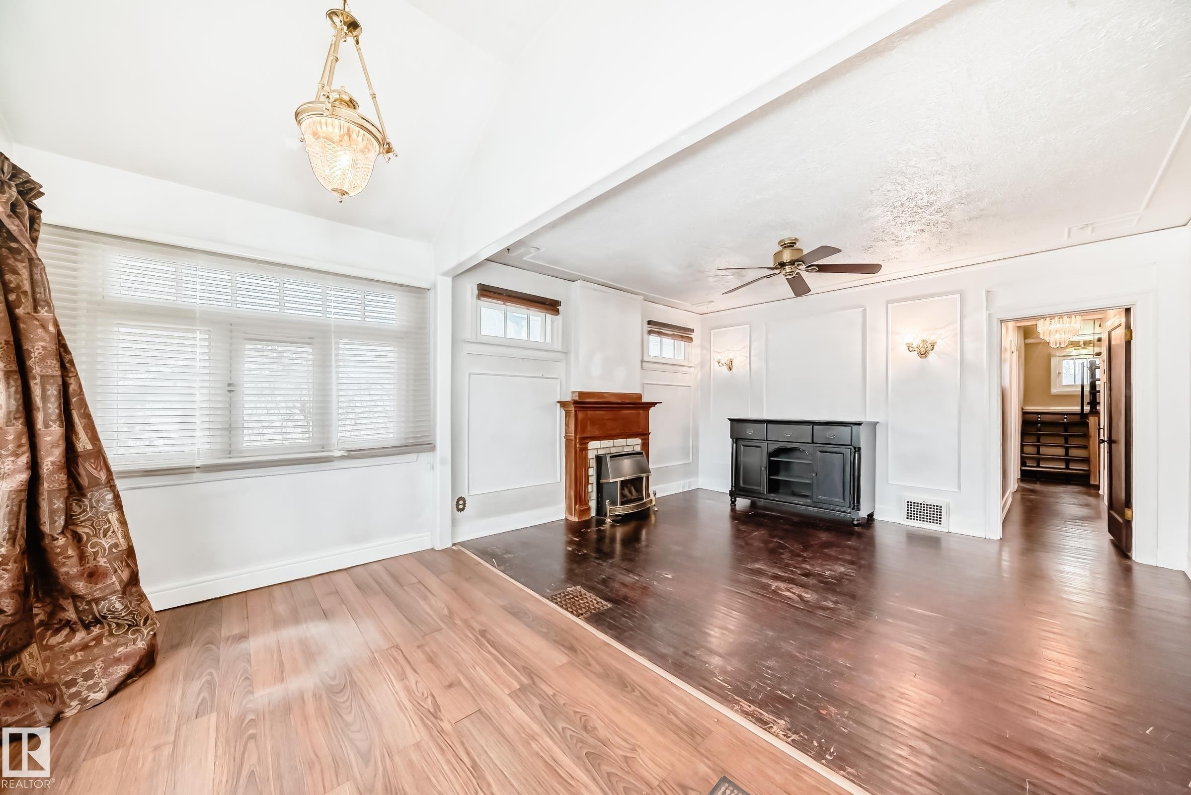 11619 96 Street, Edmonton, AB - Indoor Photo Showing Other Room With Fireplace