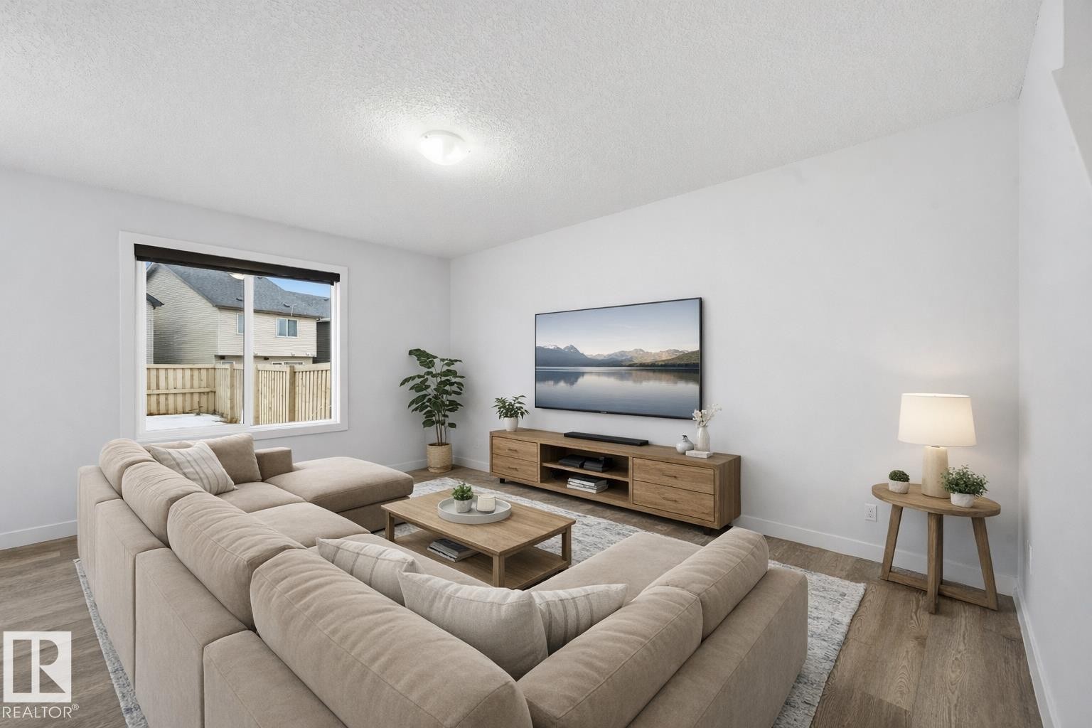 Virtually staged - 3609 Atkinson Loop, Edmonton, AB - Indoor Photo Showing Living Room