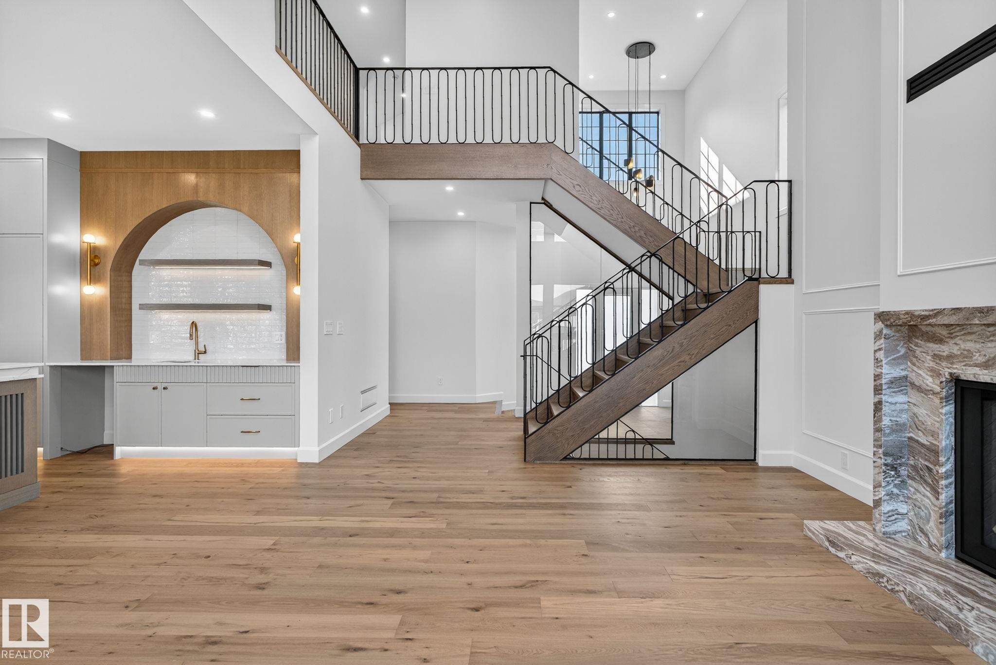 4706 Knight Close, Edmonton, AB - Indoor Photo Showing Other Room With Fireplace