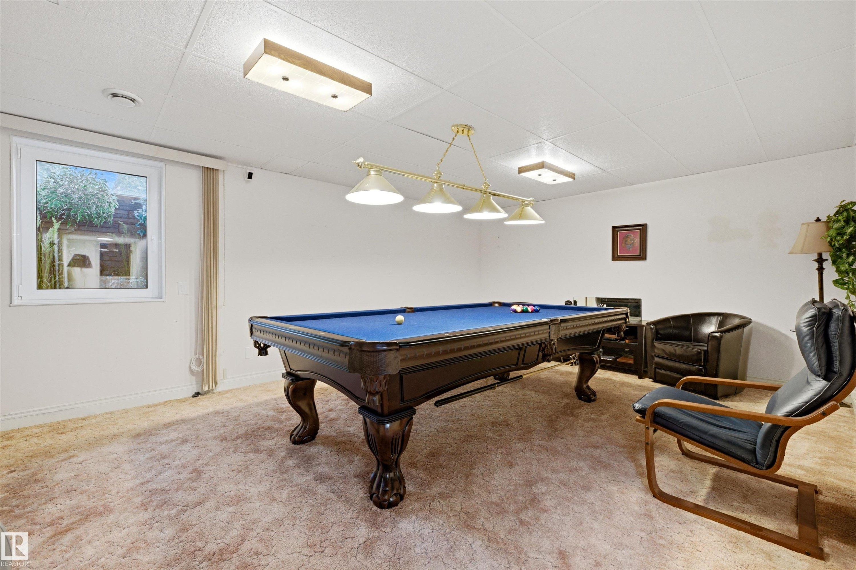 Recreation room featuring carpeted flooring, white walls, and a window providing natural light - 131 Walsh Crescent, Edmonton, AB - Indoor Photo Showing Other Room