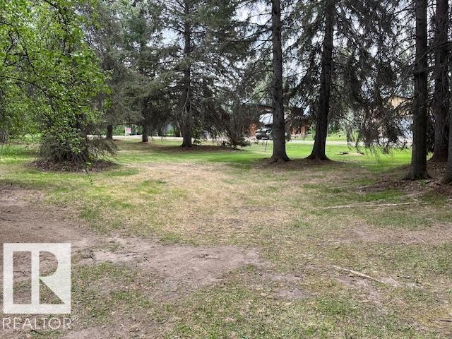 Expansive outdoor space featuring a mix of mature evergreen and deciduous trees, a large grassy area, and natural ground cover - 1040 &1040 A&B Mitchell Beach Beach, Rural Leduc County, AB