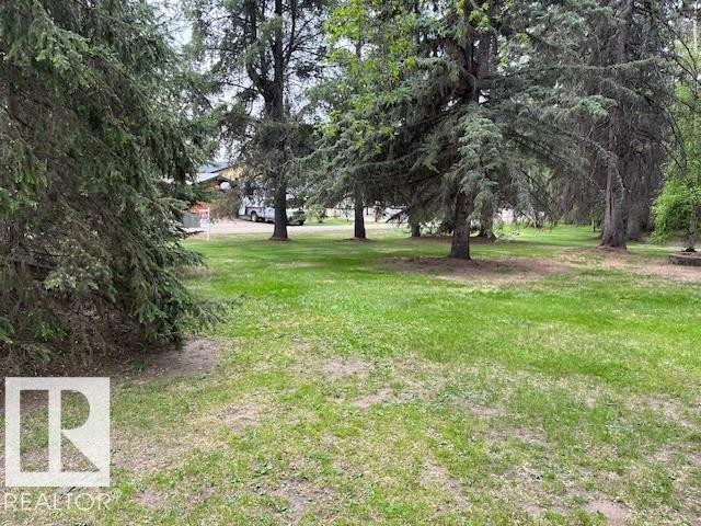 Expansive green lawn surrounded by mature evergreen trees - 1040 &1040 A&B Mitchell Beach Beach, Rural Leduc County, AB