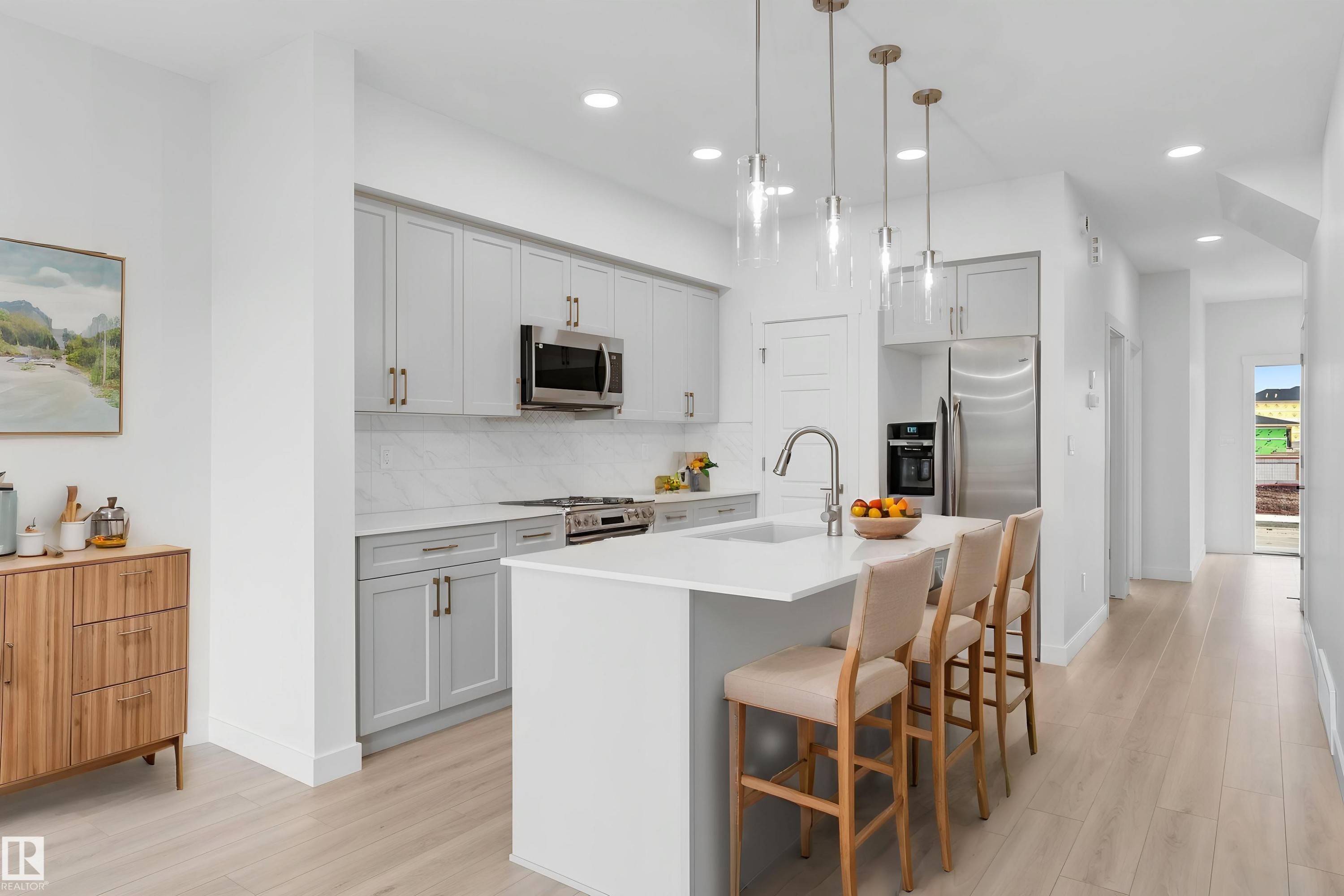 18717 18A Avenue Nw, Edmonton, AB - Indoor Photo Showing Kitchen With Upgraded Kitchen