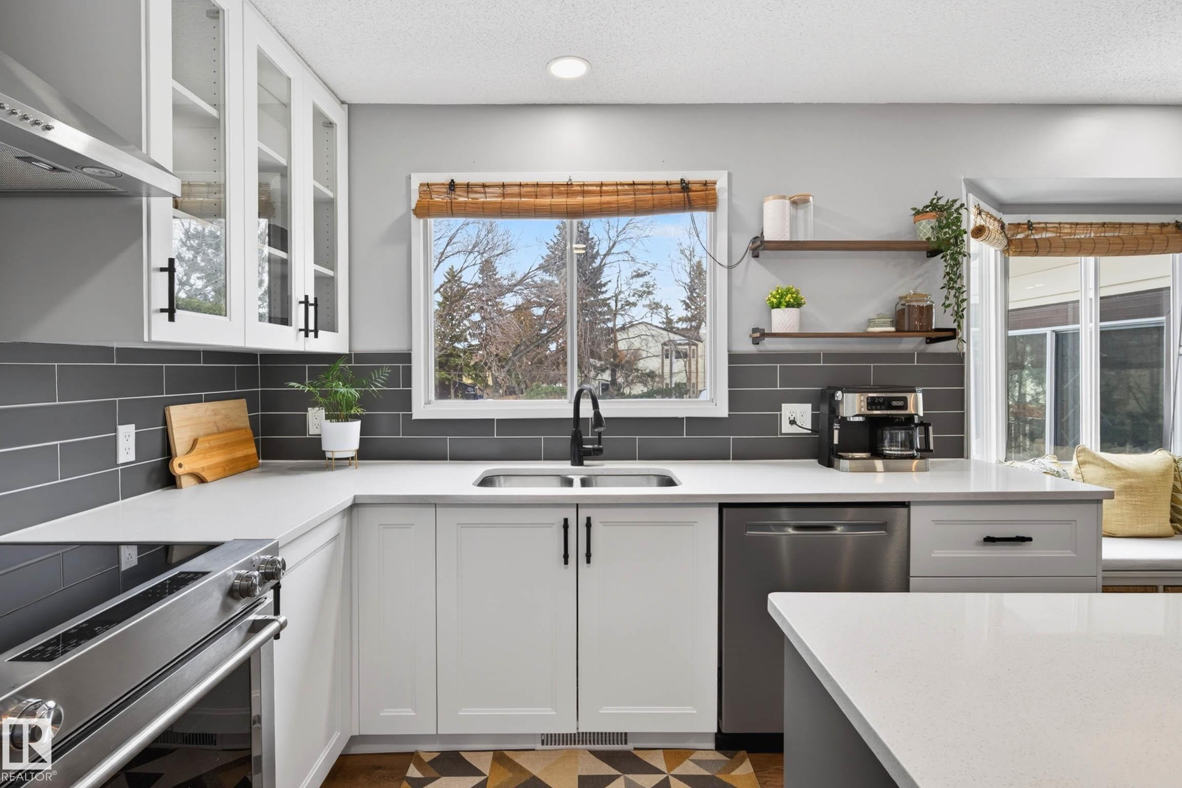 6118 37A Avenue, Edmonton, AB - Indoor Photo Showing Kitchen With Double Sink