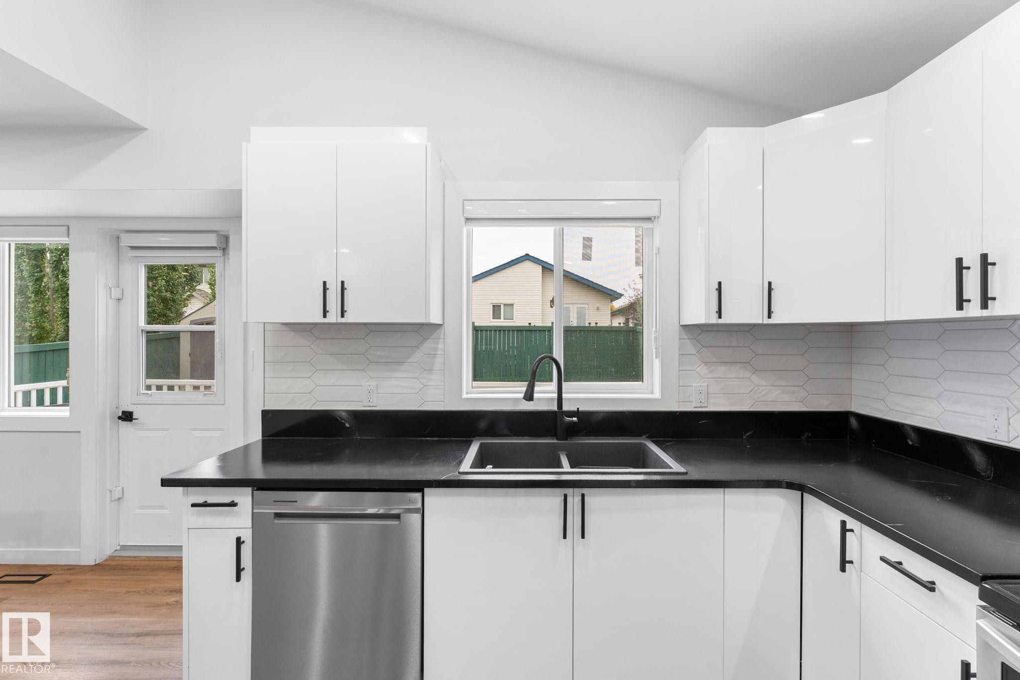 362 Blackburn Drive, Edmonton, AB - Indoor Photo Showing Kitchen With Double Sink