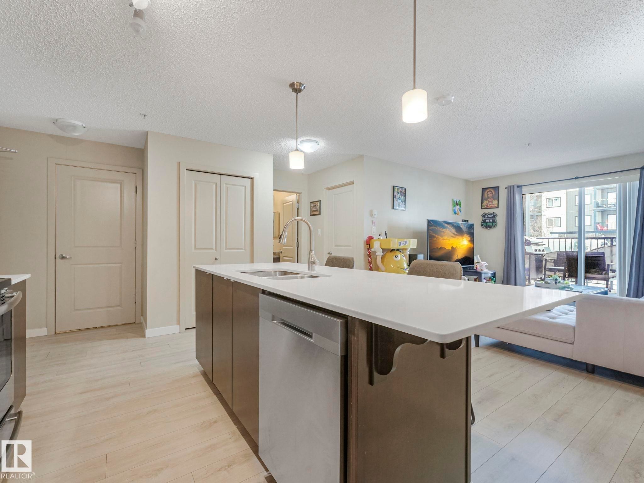 110 508 Albany Way, Edmonton, AB - Indoor Photo Showing Kitchen With Double Sink