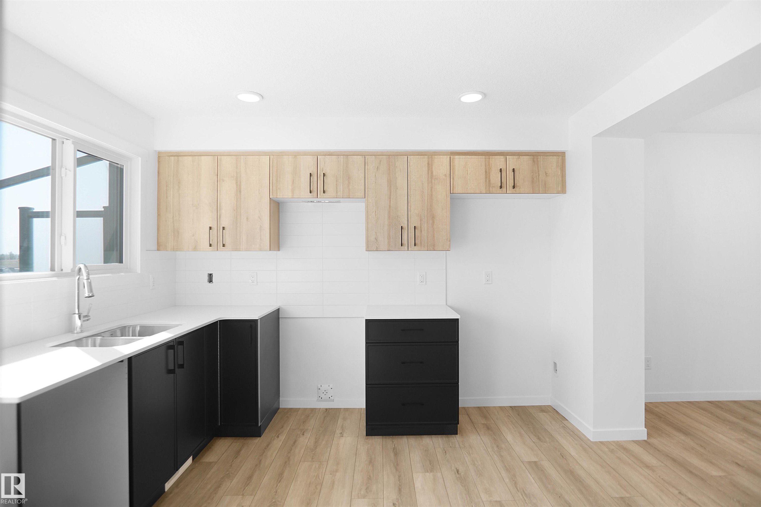 18720 18 Avenue, Edmonton, AB - Indoor Photo Showing Kitchen With Double Sink