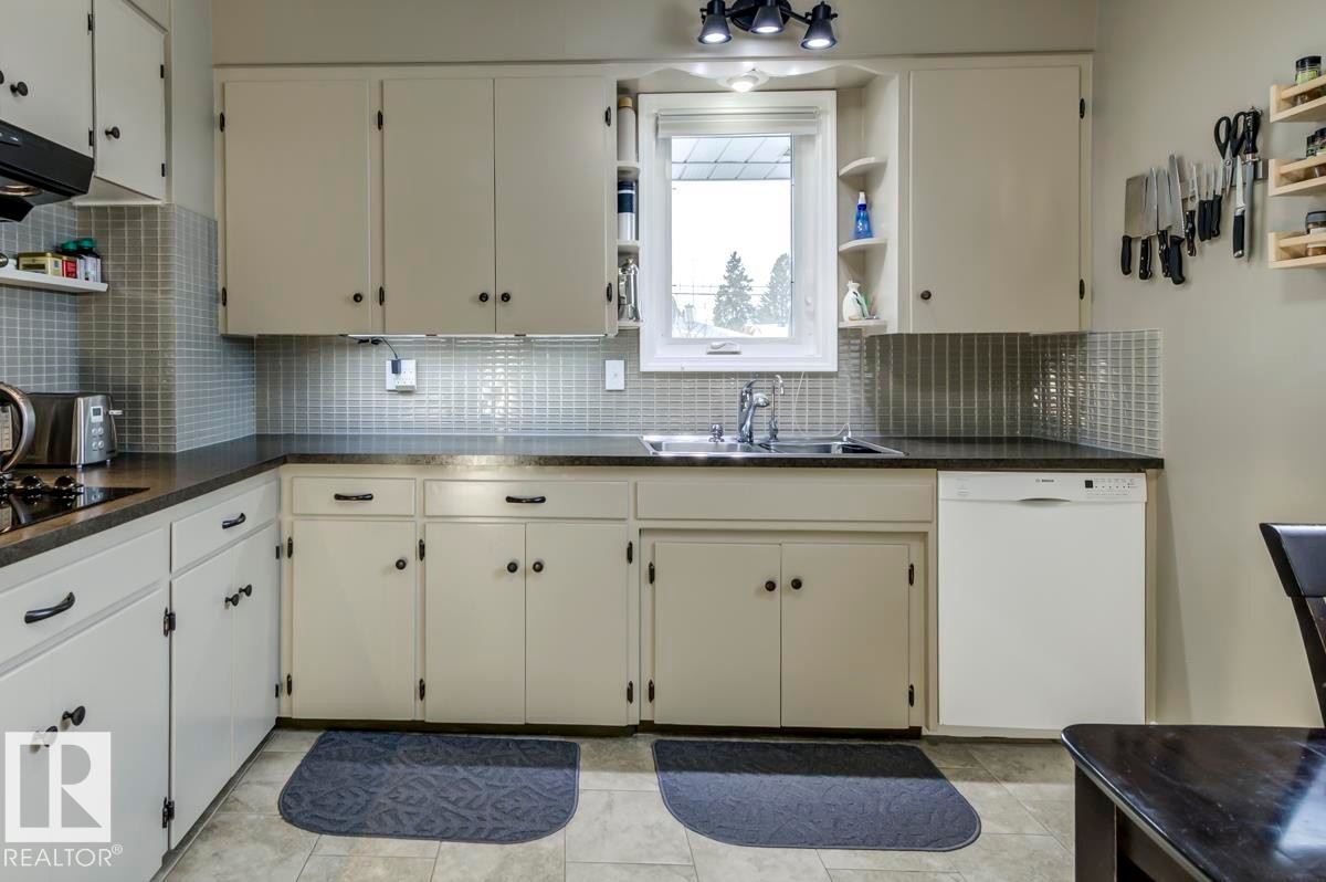 9819 67 Avenue, Edmonton, AB - Indoor Photo Showing Kitchen With Double Sink