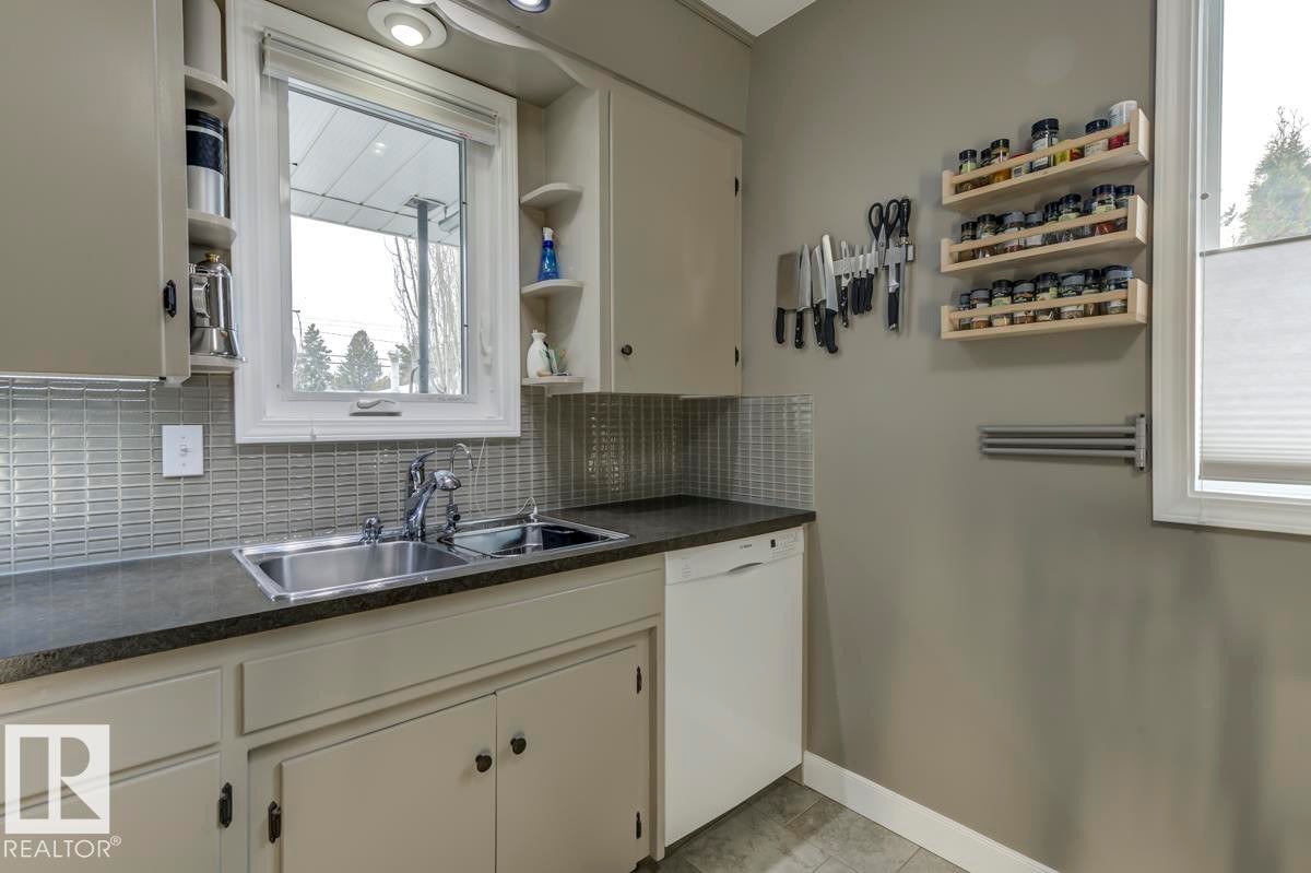 9819 67 Avenue, Edmonton, AB - Indoor Photo Showing Kitchen With Double Sink