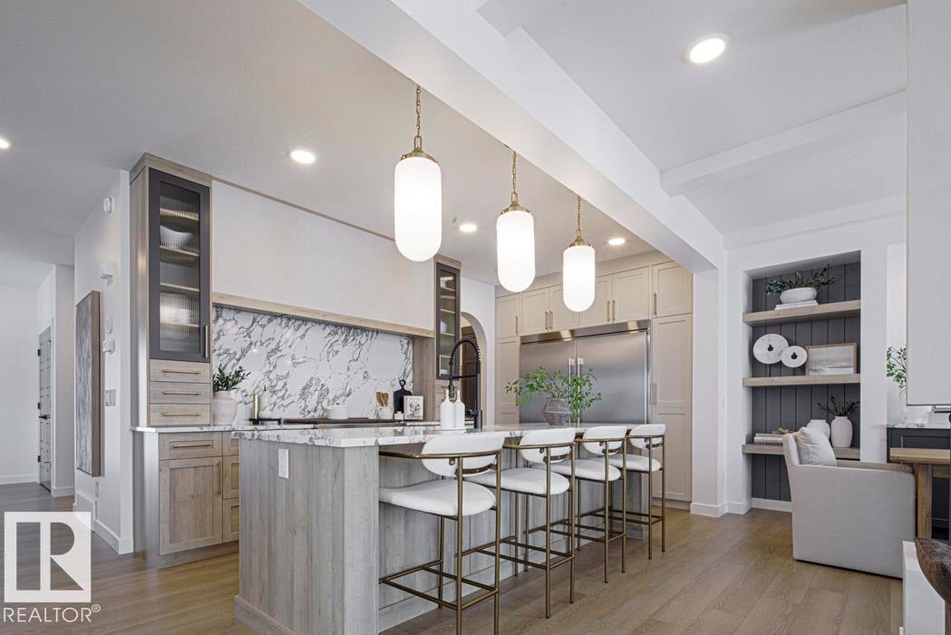 4551 Warbler Loop, Edmonton, AB - Indoor Photo Showing Kitchen With Upgraded Kitchen