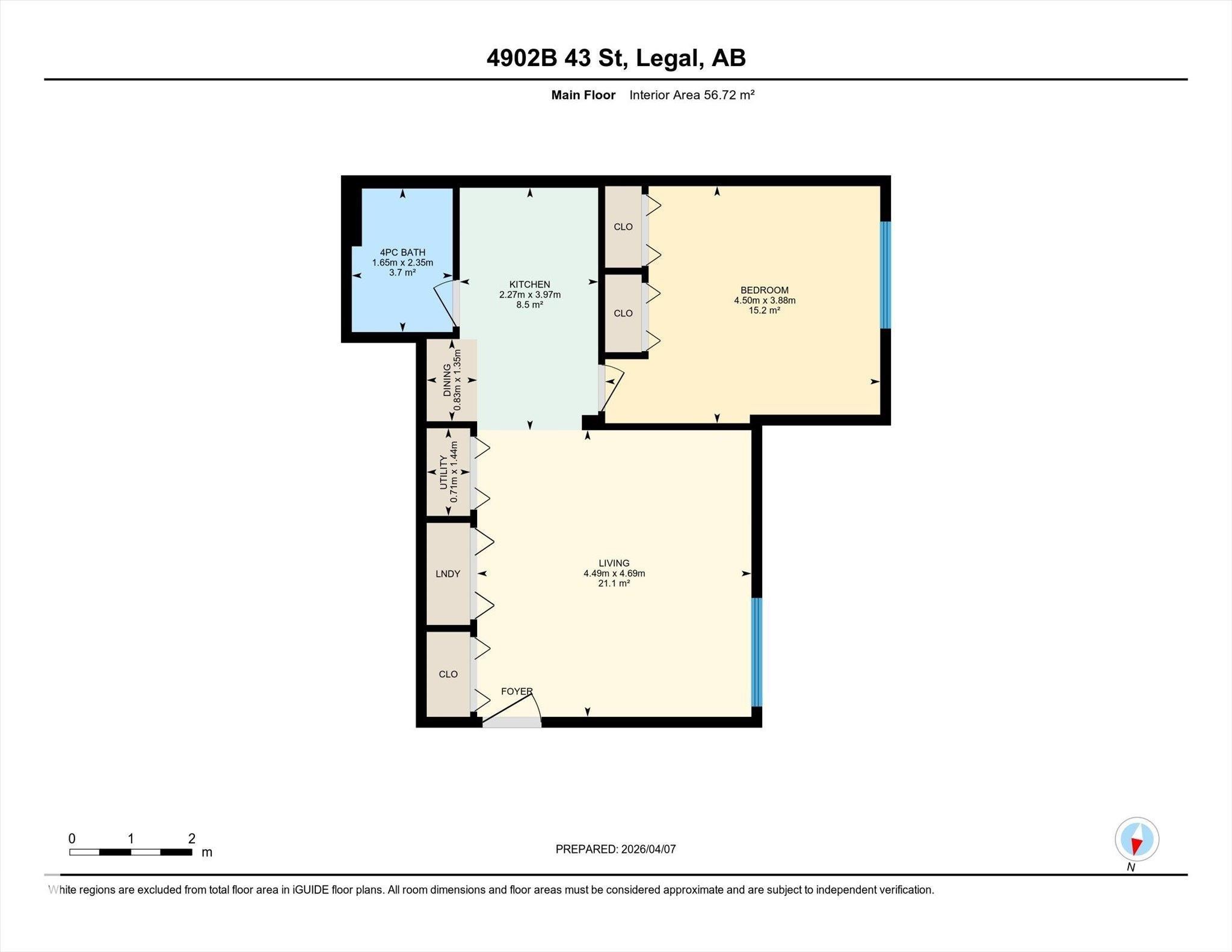 Floor plan - 5 4902B 43 Street, Legal, AB