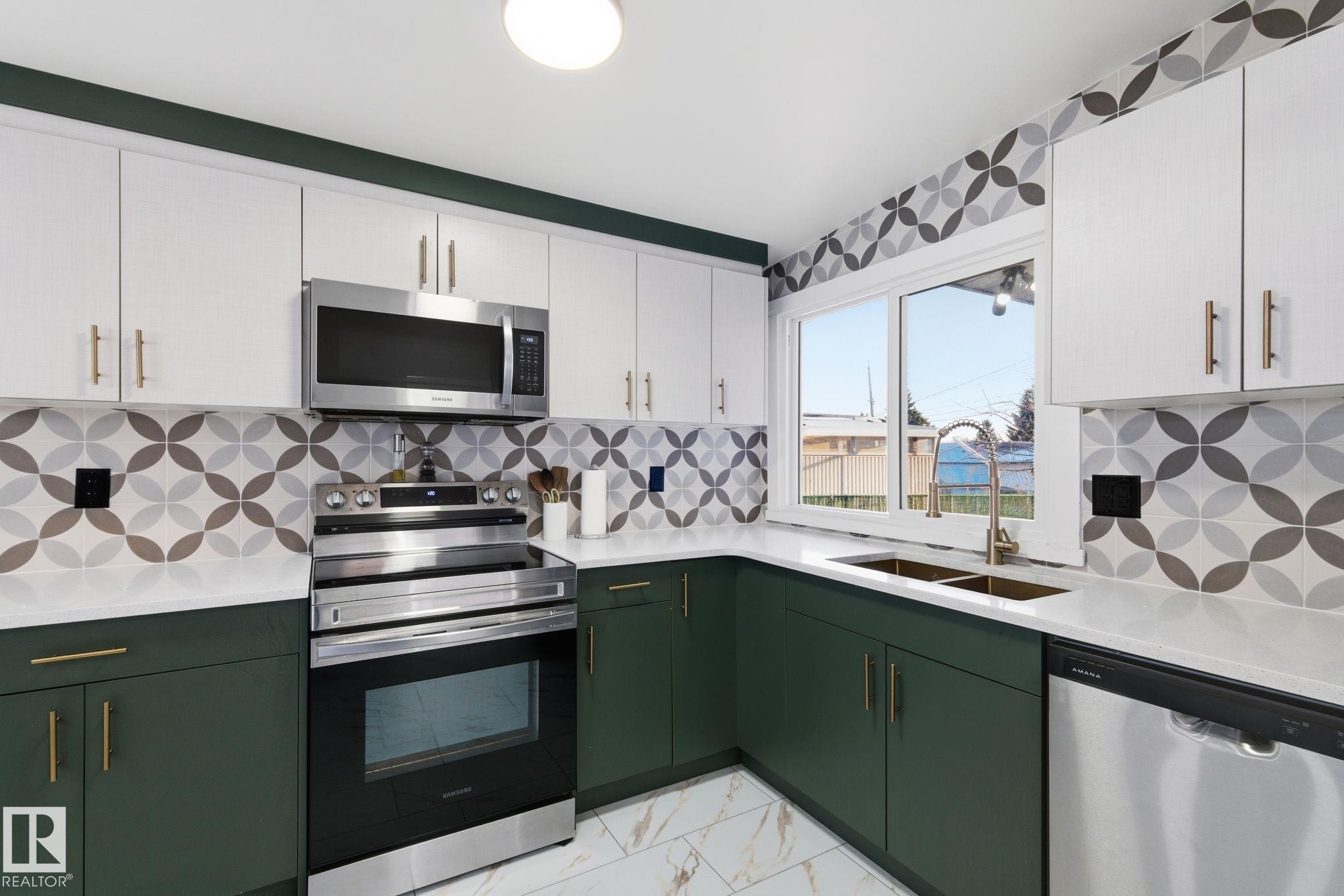 8043 135 Avenue Nw, Edmonton, AB - Indoor Photo Showing Kitchen With Double Sink