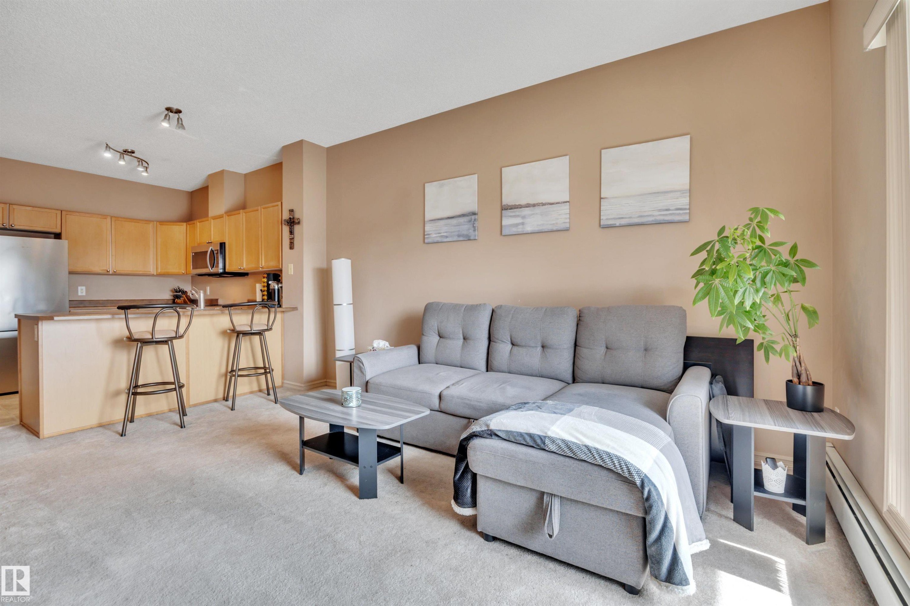 211 226 Macewan Road, Edmonton, AB - Indoor Photo Showing Living Room