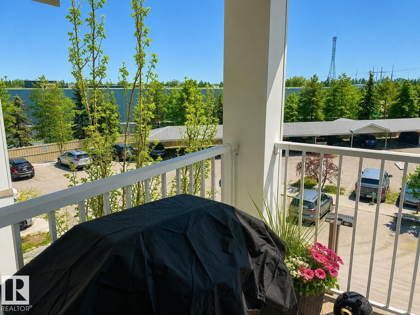 Private balcony featuring white railing and a substantial support pillar - 336 9525 162 Avenue, Edmonton, AB - Outdoor With Balcony