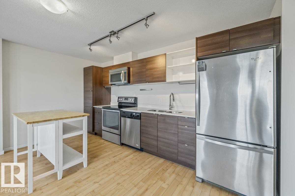 305 9523 160 Avenue, Edmonton, AB - Indoor Photo Showing Kitchen With Stainless Steel Kitchen With Double Sink