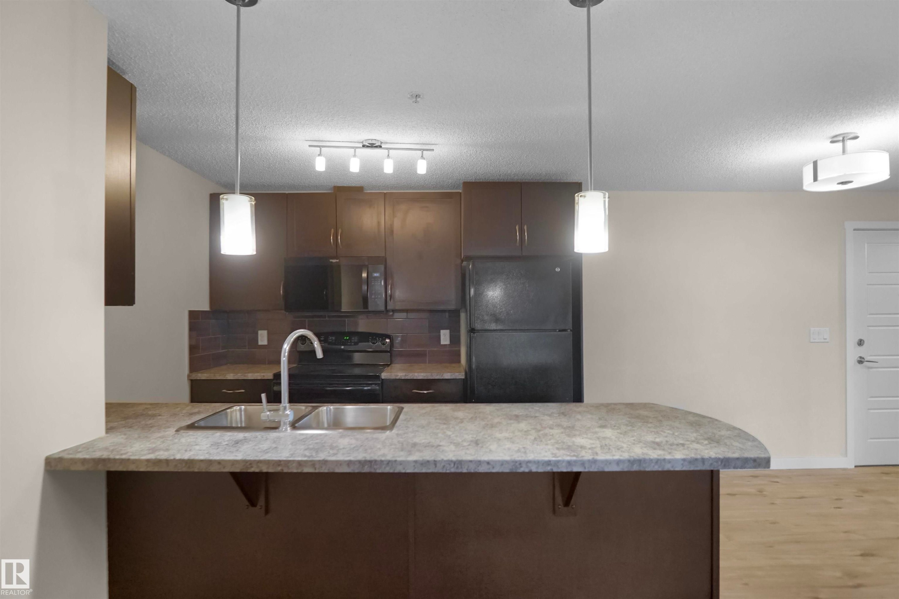 335 6076 Schonsee Way, Edmonton, AB - Indoor Photo Showing Kitchen With Double Sink